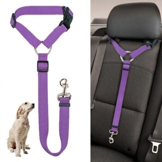 Two-in-One Adjustable Pet Car Seat Belt &amp; Leash