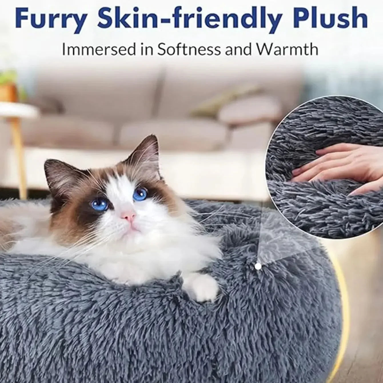 CozyNest Plush Round Pet Bed