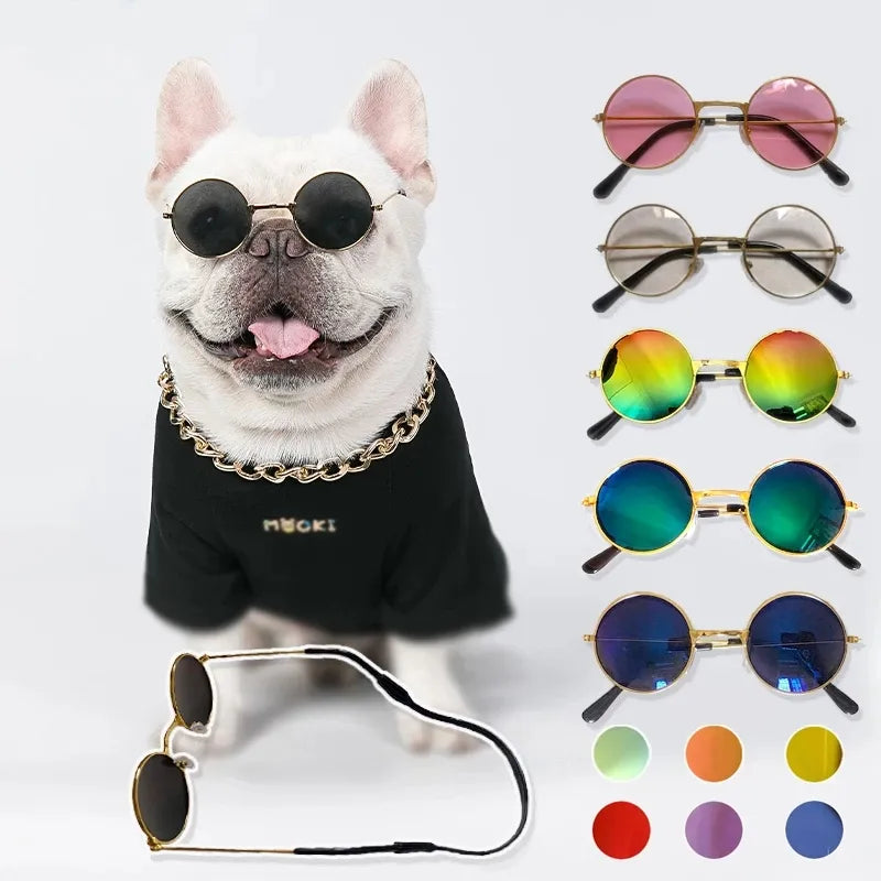 Vintage Round Cat Sunglasses – Stylish Pet Eyewear